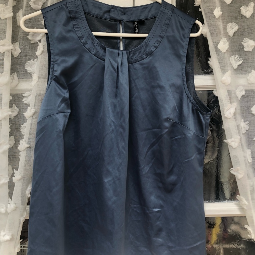Satin blue tank top